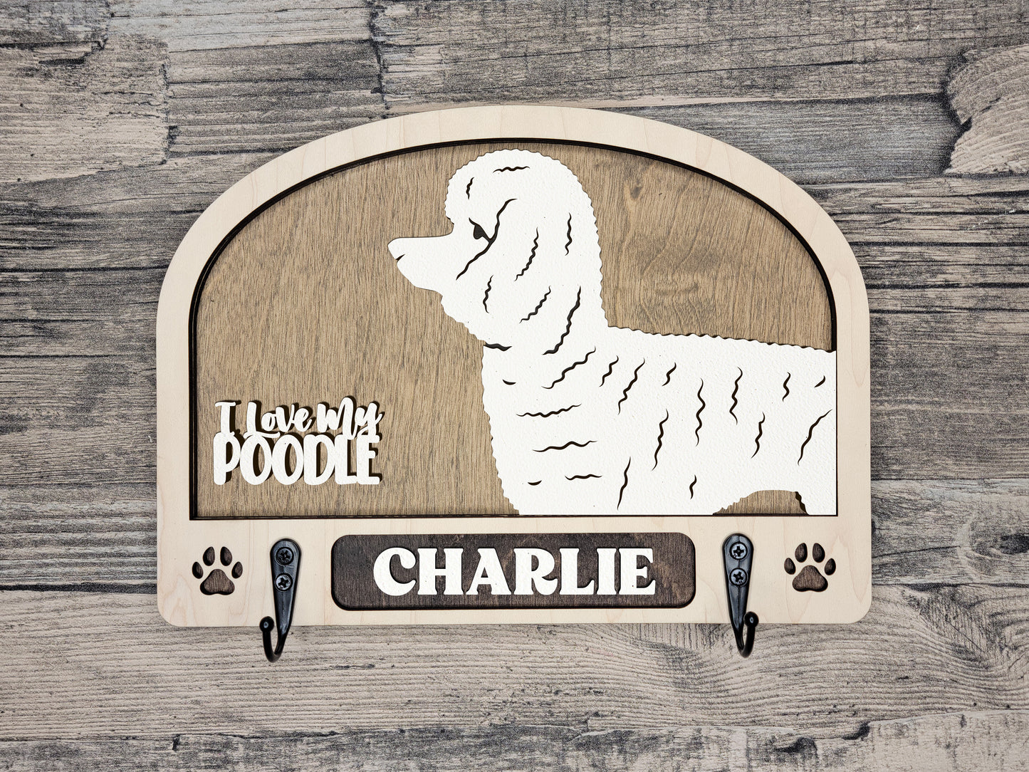 Adorable Dog Leash Holder Custom Pick Your Breed Hooks Hanger Pet Decor