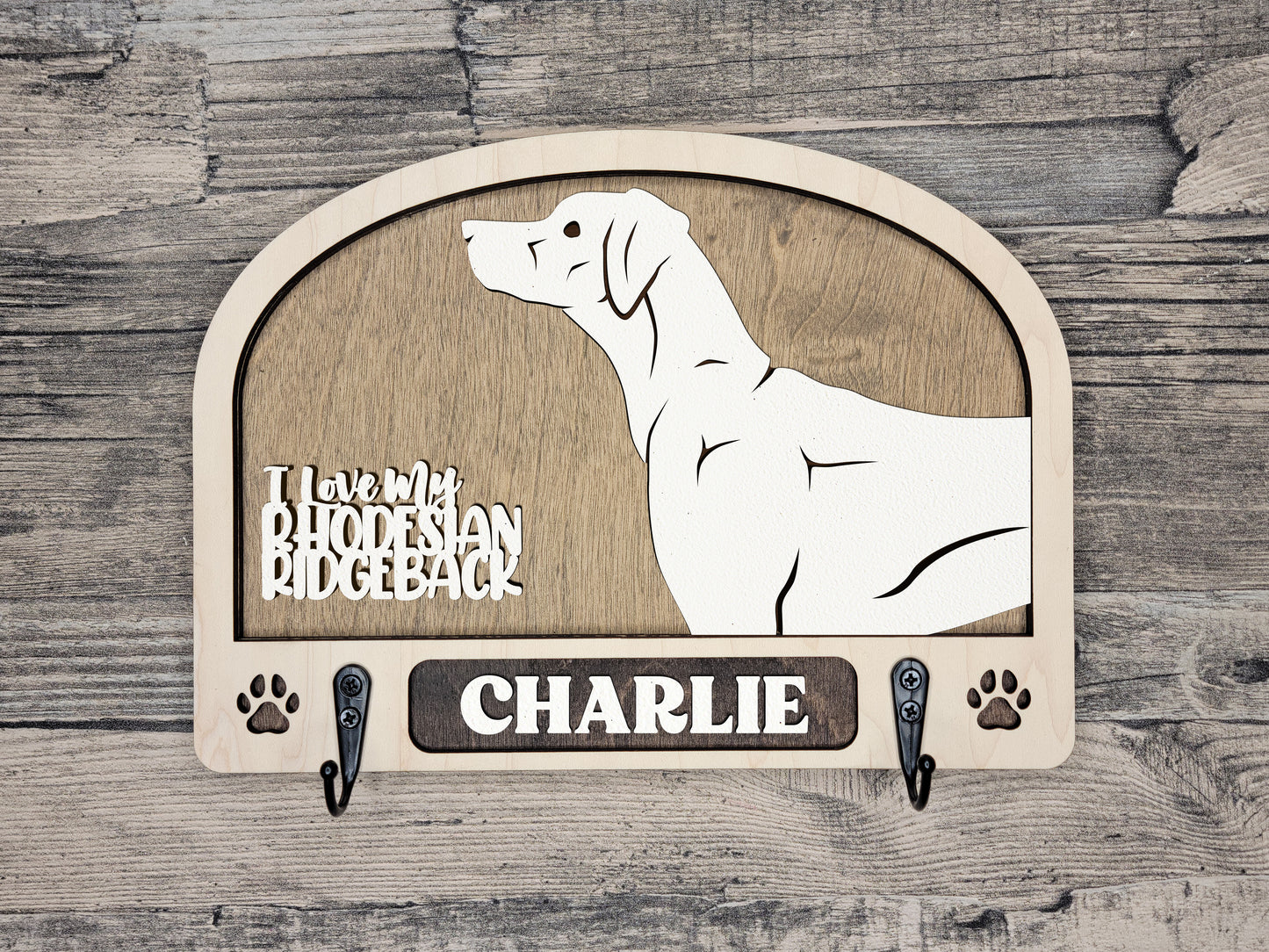 Adorable Dog Leash Holder Custom Pick Your Breed Hooks Hanger Pet Decor