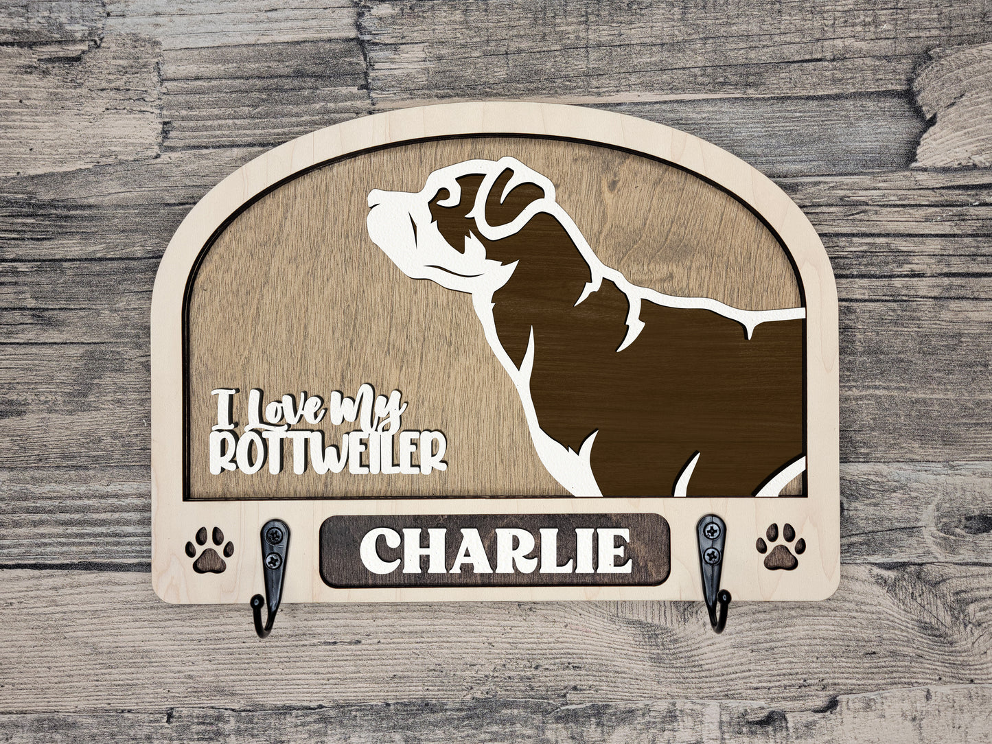 Adorable Dog Leash Holder Custom Pick Your Breed Hooks Hanger Pet Decor