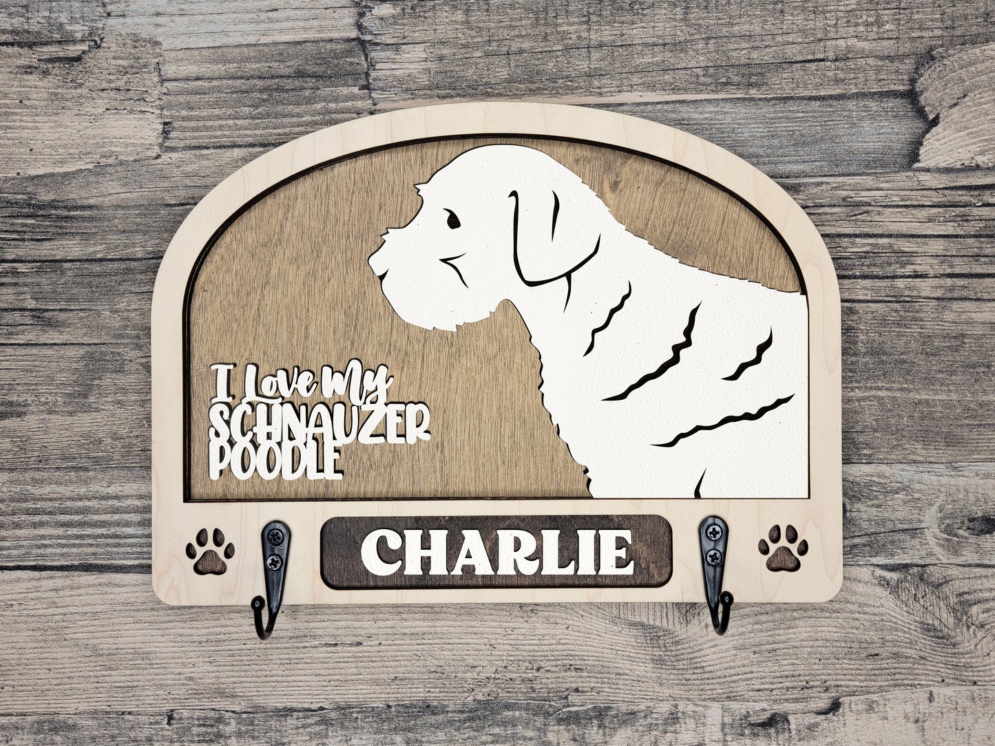 Adorable Dog Leash Holder Custom Pick Your Breed Hooks Hanger Pet Decor