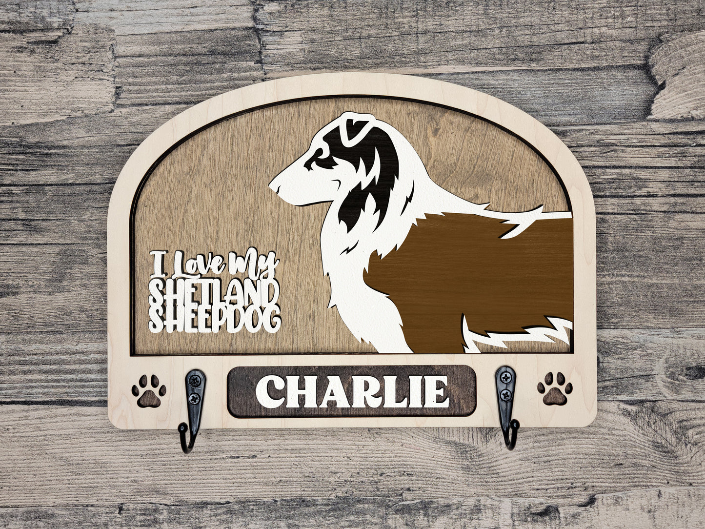 Adorable Dog Leash Holder Custom Pick Your Breed Hooks Hanger Pet Decor