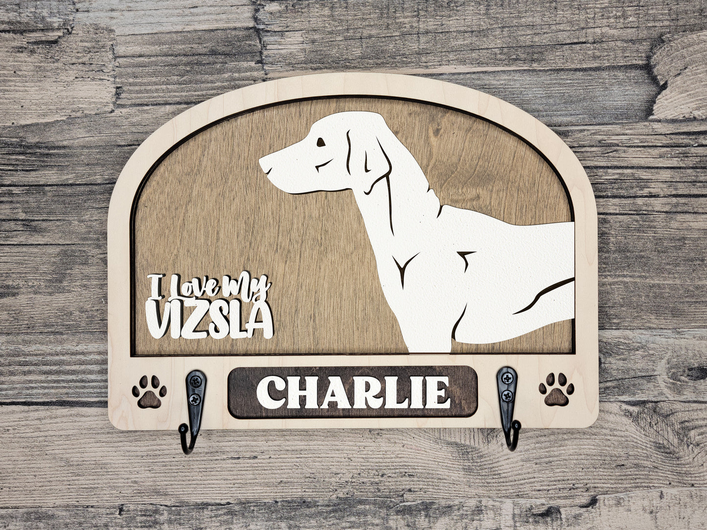 Adorable Dog Leash Holder Custom Pick Your Breed Hooks Hanger Pet Decor