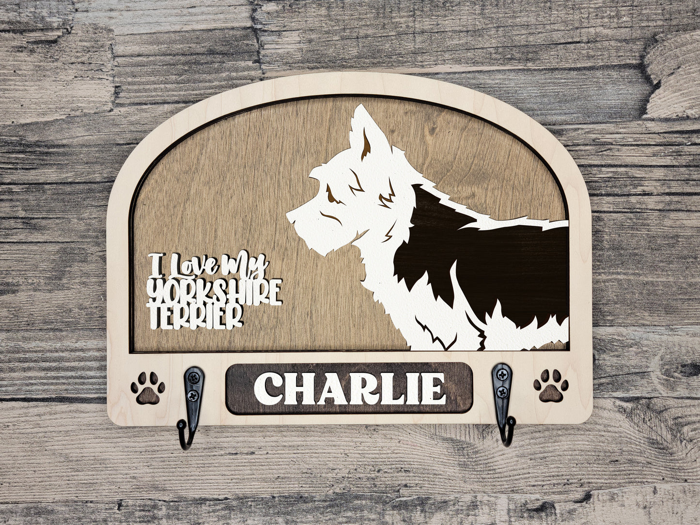 Adorable Dog Leash Holder Custom Pick Your Breed Hooks Hanger Pet Decor