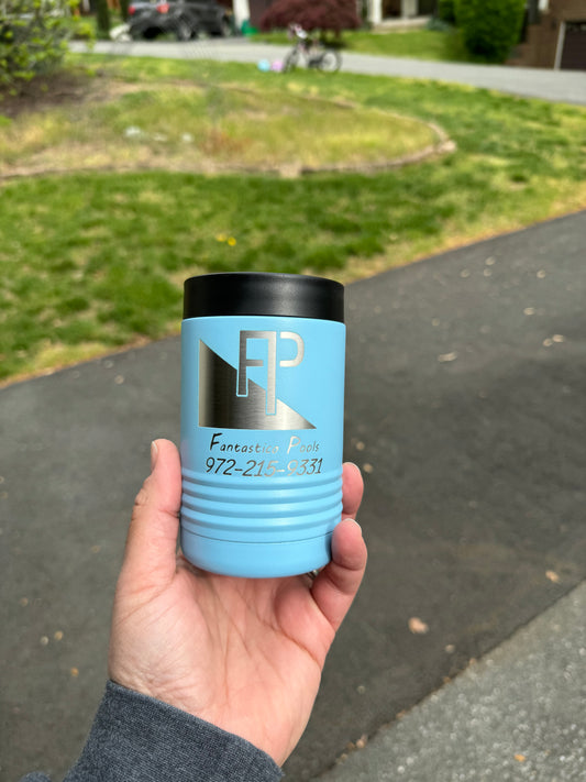 Custom laser engraved beverage can holder