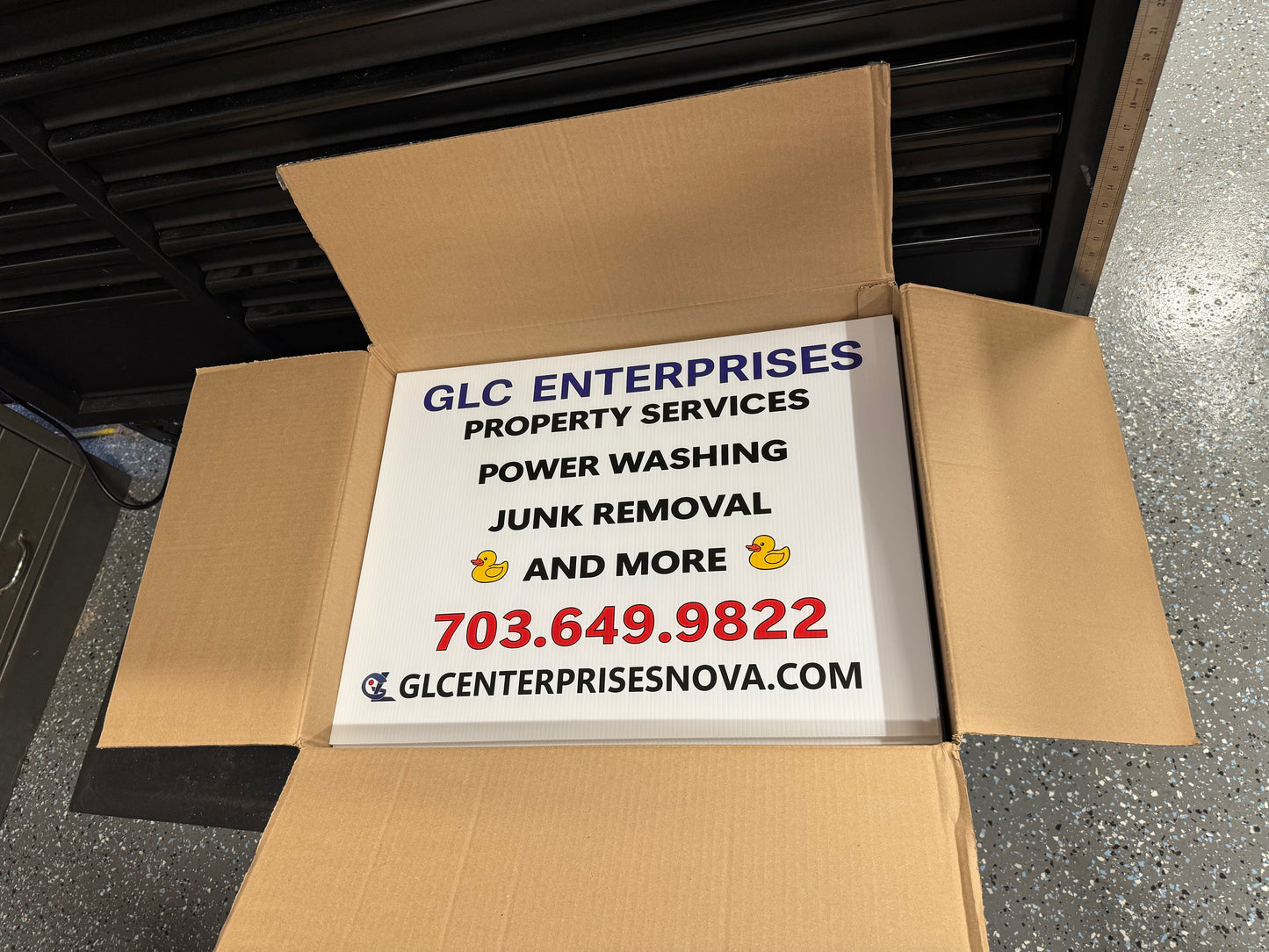 Custom coroplast yard sign 24x18 inches UV printed weatherproof