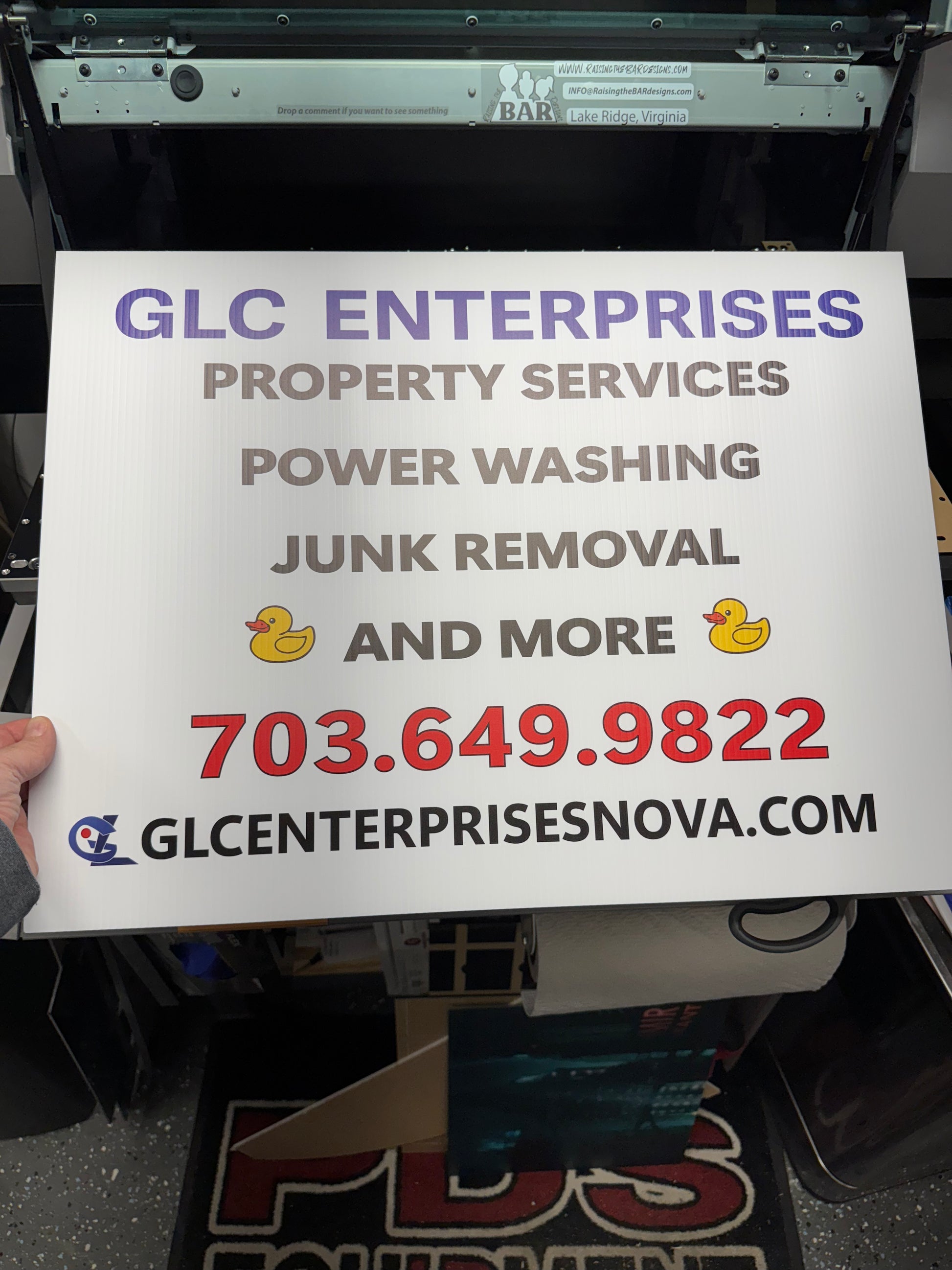 Custom coroplast yard sign 24x18 inches UV printed weatherproof - view 2