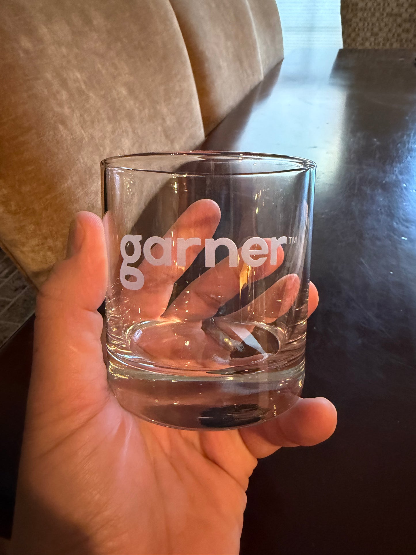 Custom sand blasted 10oz whiskey glass, personalized engraving - view 2