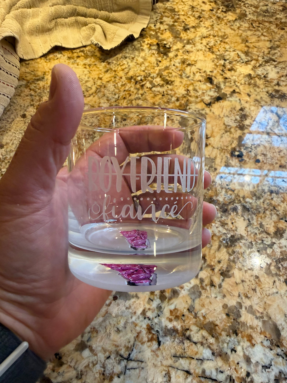 Custom sand blasted 10oz whiskey glass, personalized engraving - view 4