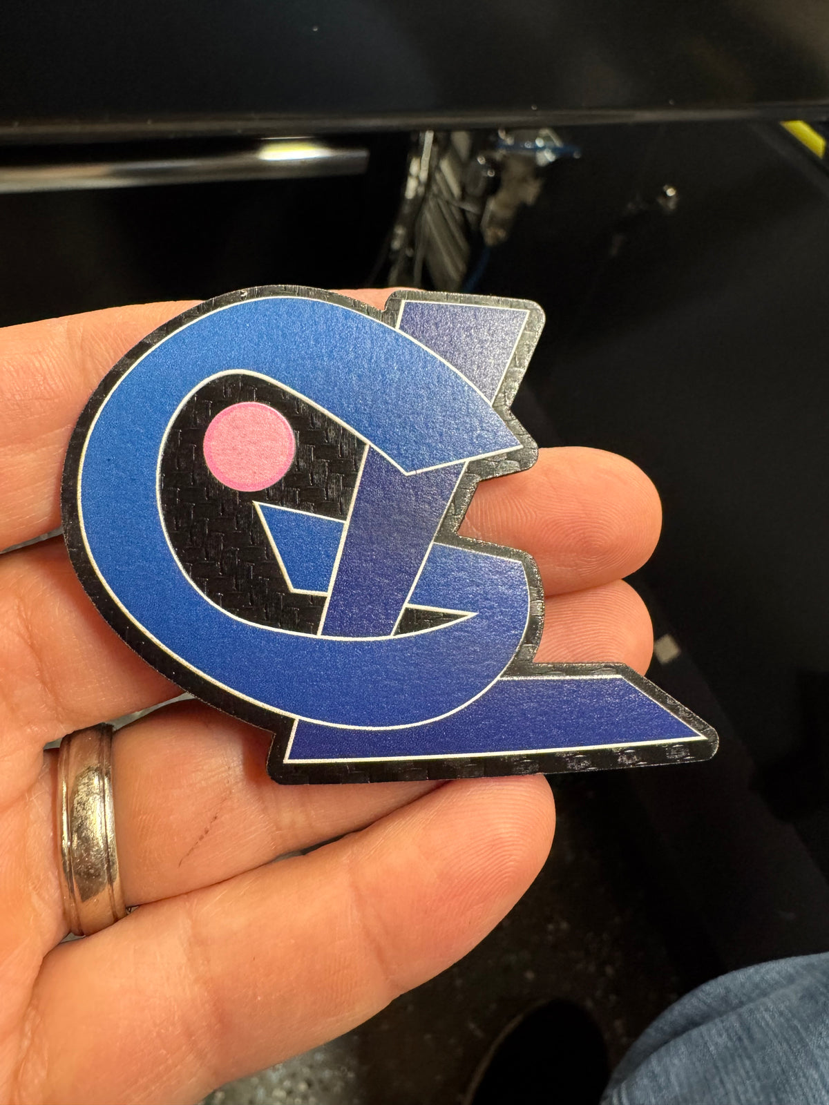 Custom UV printed leatherette hat patches full color logo - view 4