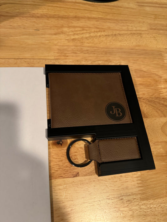 Laser jig for JDS leatherette bi-fold wallet and keychain - view 2