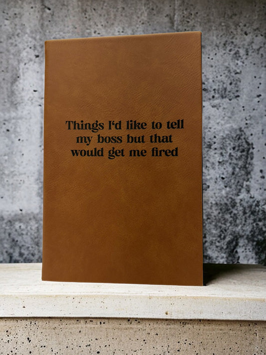 Custom laser engraved leatherette journal 5.25 x 8.25 inches