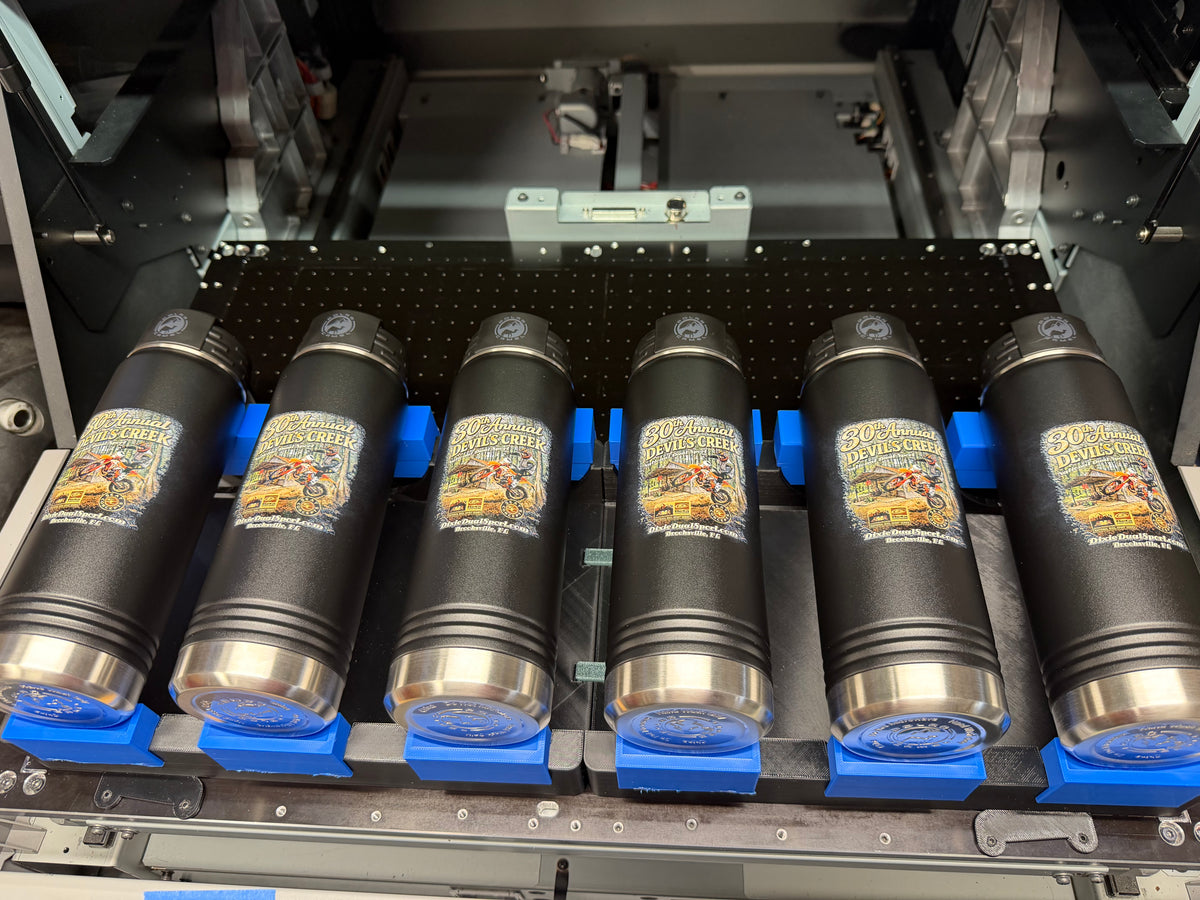 Mimaki UV printer jig for tumblers and water bottles